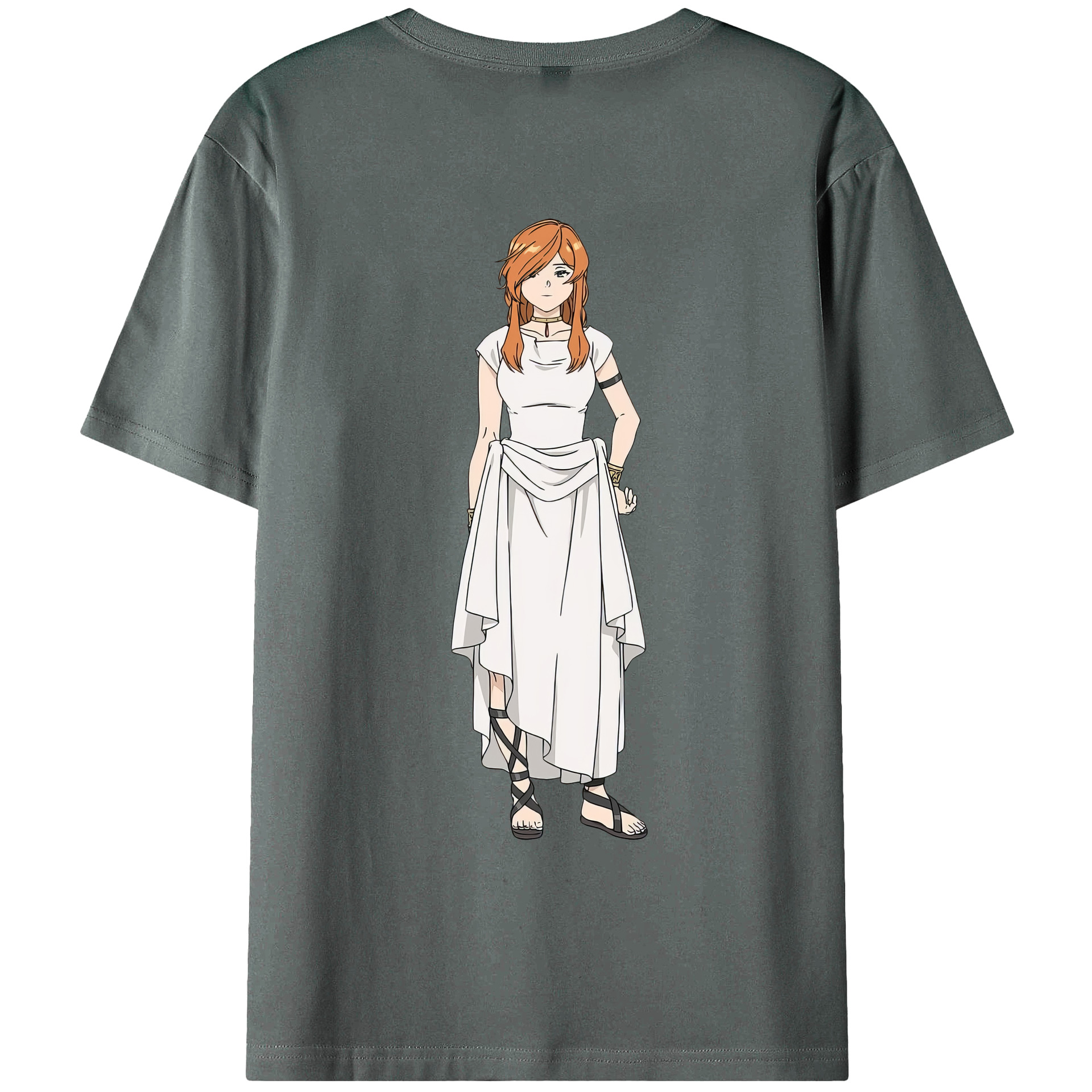 （画像用） 葬送のフリーレン Frieren 綿100％ メンズ半袖Tシャツ（バックプリント） 通気性